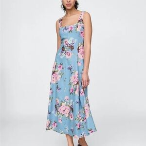 GAP Floral Linen Dress in Blue and Pink